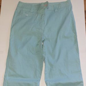 Basic Editions Women's Light Sky Blue Pocketed 8 Capris